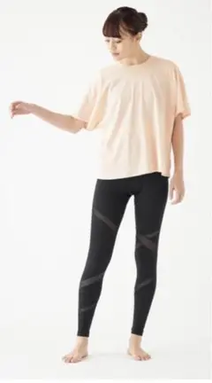 Chacott レギンス ブラック×レッド