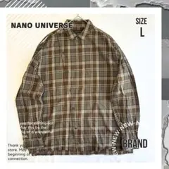 希少デザイン【nanouniverse】マドラスチェック　異型シャツ　長袖