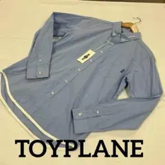 【新品】　TOYPLANE ボタンシャツ　ブルー　長袖　M ＃1007