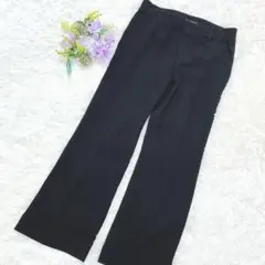 モガ MOGA ブラック スラックス センタープレス 薄手　L