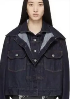美品 sacai サカイ デニムシャツダブルレイヤージャケット 20-04932