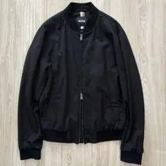 【美品】HUGO BOSS 現行 ウール ボンバージャケット 44 ブラック