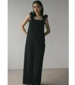 STYLEMIXER ショルダーシャーリングオールインワン Mブラック