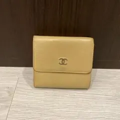 CHANEL 折り財布 ベージュ