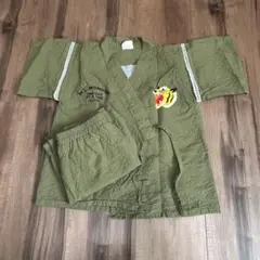 れゆちゃん専用です 虎刺繍入りオリーブグリーン甚平 110サイズ