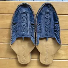 チャイハ　ネイビー サボ・クロッグサンダル