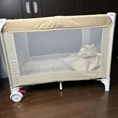 良品⭐︎KATOJI ベビーベッド プレイヤード ベビーサークル 折り畳み　軽量