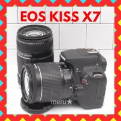 【EOS Kiss X7ダブルレンズキット】カメラバッグ・オマケ・保証付き