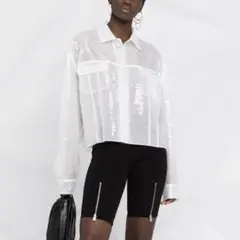 〈新品〉JUNYA WATANABE スパンコールジャケット シャツ 白 S