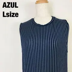 AZUL アズール　ノースリーブ　tシャツ　カットソー　ストライプ柄　A3