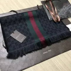 1番人気✨GUCCIマフラー グッチマフラー シェリーラインマフラー メンズ