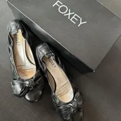 【破格‼︎】〓FOXEY〓 フォクシー 本革 リボンフラットシューズ 22.5cm