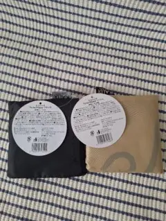 折りたたみエコバッグ 2個セット 黒 ベージュ