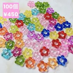 花 フラワー フレーム アクリルビーズ 100個 ¥450 クリア系 ランダム