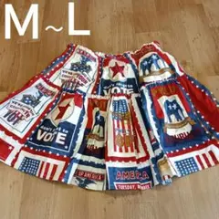 Ｍ～L　ミニスカート　アメリカン　国旗柄　y2k Re+　グランジ　日本製