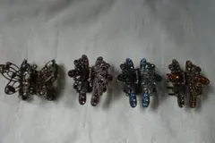 ハンドメイドヘアクリップ4個セット　蝶の形　ヴィンテージ　ビジュー　新品