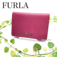 FURLA フルラ カードケース パスケース ピンク ゴールドロゴ