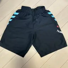 hummel サッカーパンツ 黒/青　130