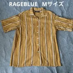RAGEBLUE 半袖シャツ M ブラウン ストライプ