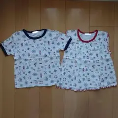 コンビミニ　半袖Tシャツ　2枚セット　双子　ツインズ　マリン柄　ヨット