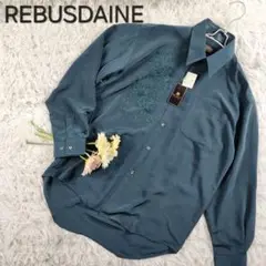 極美品【REBUSDAINE】メンズ 刺繍 長袖シャツ タグ付き 日本製 L
