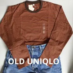 未使用★00s OLD UNIQLO ボーダーロンT Y2K archive L