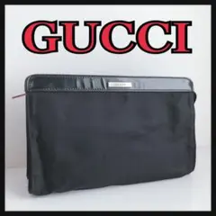 ☆GUCCI☆ グッチ クラッチバッグ ブラック ナイロン シンプル レディース
