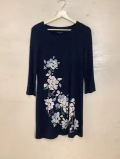 最終値下◎6.5◎A128P◎ローラアシュレイ◎チュニック◎花柄プリントブラック
