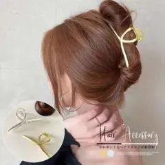 バンズヘアクリップ ゴールド ヘアアクセサリ 大ぶり おしゃれ 簡単 韓国