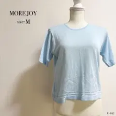 ☆美品☆ MORE JOY ライトブルー Tシャツ Mサイズ ナイガイ 半袖