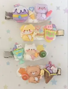 ホイップヘアピン　ホイップデコ 動物さん達　スイーツ