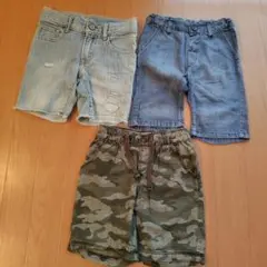 Gap デニム・OldNavyカモフラ・H&M薄手デニム 半ズボンセット