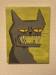 【原画・一点物】クレイジーキャット/アクリル画/F0サイズ/ポップアート