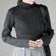 r.p.s ハイネックラメニットプルオーバー ブラック