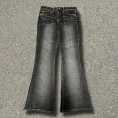 black denim flare opium y2k v系