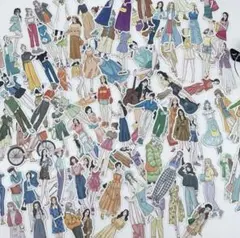 ❤️ラスト１点❤️ 女の子 ステッカー ファッション 100枚入 大人 人物