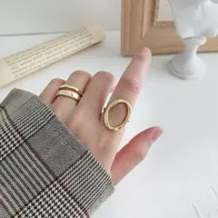 新品☆安心のメルカリ便☆ 韓国 ☆ペアリング ☆ ゴールドワッカ ☆ リングy