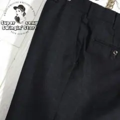 人気 スラックス W36相当 グレー チェック センタープレス ヴィンテージ