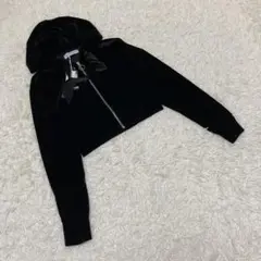 【タグ付】RINASCIMENTO ベロアジップアップパーカー　黒 XS