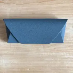 グレー 合成皮革 メガネケース フラップ式