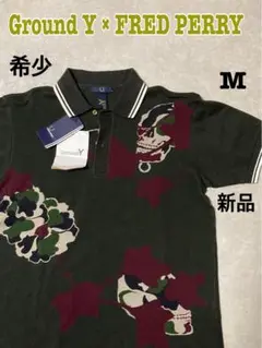 【本日まで値下げ】フレッドペリー GroundY コラボポロシャツ 背面 刺繍 Zig-Zag Print Fred Perry Shirt(M 129：SNOW WHITE): | FRED