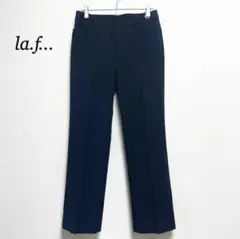 美品【ラエフ】スラックス　S　レディース　ネイビー　春夏　ストライプ
