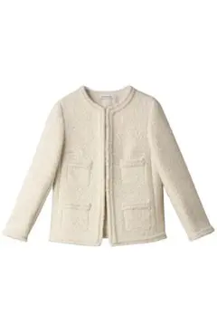 新品未使用 MADISONBLUEノーカラーショートウールジャケット 22FW