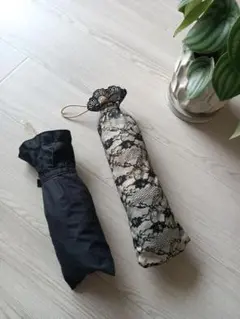 【晴雨兼用＆日傘専用　２本セット】折りたたみ傘