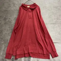 エルエルビーン 長袖 ポロシャツ XL コットン100 赤 USA製【5335】