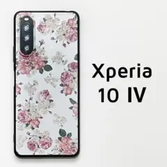 Xperia 10 Ⅳ 白 花 ケース ローズ カバー G-1