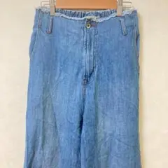 ｗ closet ブルー系 ロールアップ デニムパンツ F コットン100%