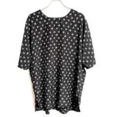 ✨美品✨ F カットソー 大人カジュアル お洒落 花柄 デート 春夏 上品 黒