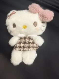 キティ　マスコット　ほわモカチェック　ハローキティ　ぬいぐるみ