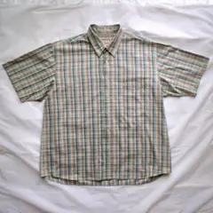 90sマックレガー半袖シャツチェック短丈リメイクボックスカットシティーボーイLL